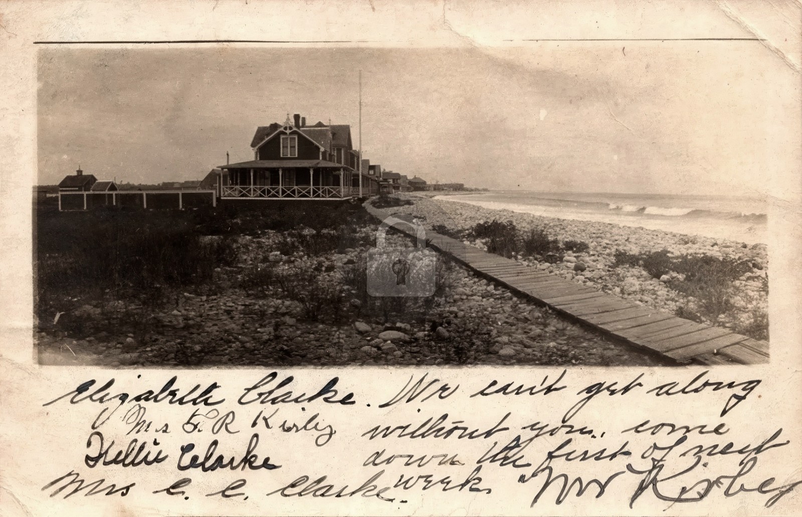 Cottages nr Horseneck Beach South Westport MA Massachusetts 1906 RPPC COPY
