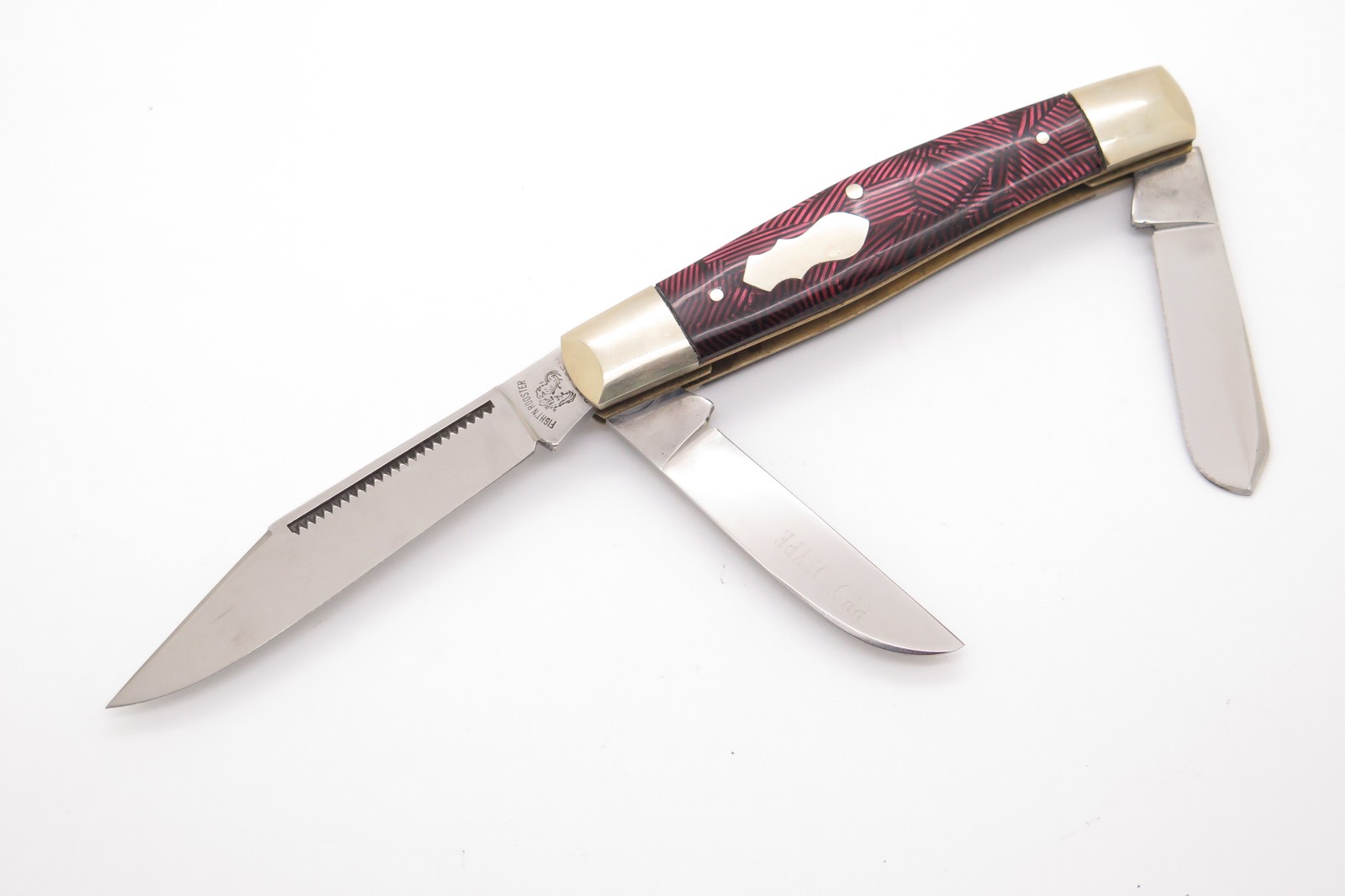 Vtg Prototype Fight\'n Rooster Frank Buster Germany Red Stockman Folding Knife Vtg Prototype Fight\'n Rooster Frank Buster Germany Red Stockman Folding Knife