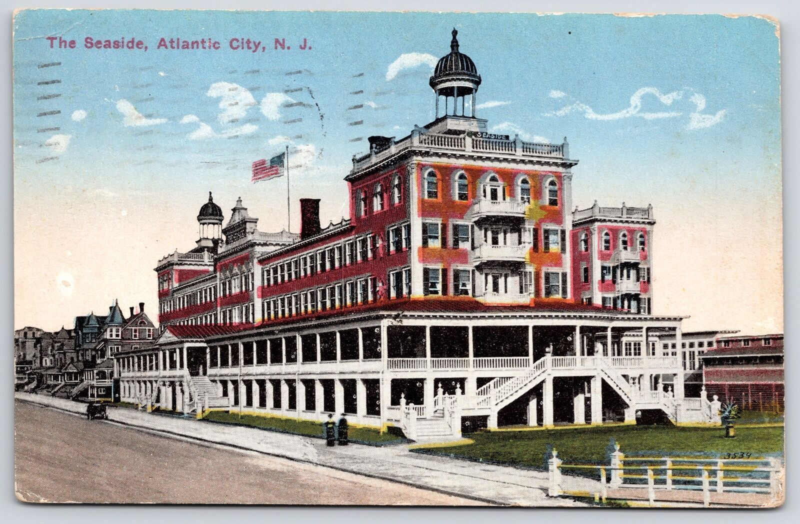 1916 Seaside Atlantic City New Jersey NJ Street View Building Posted Postcard