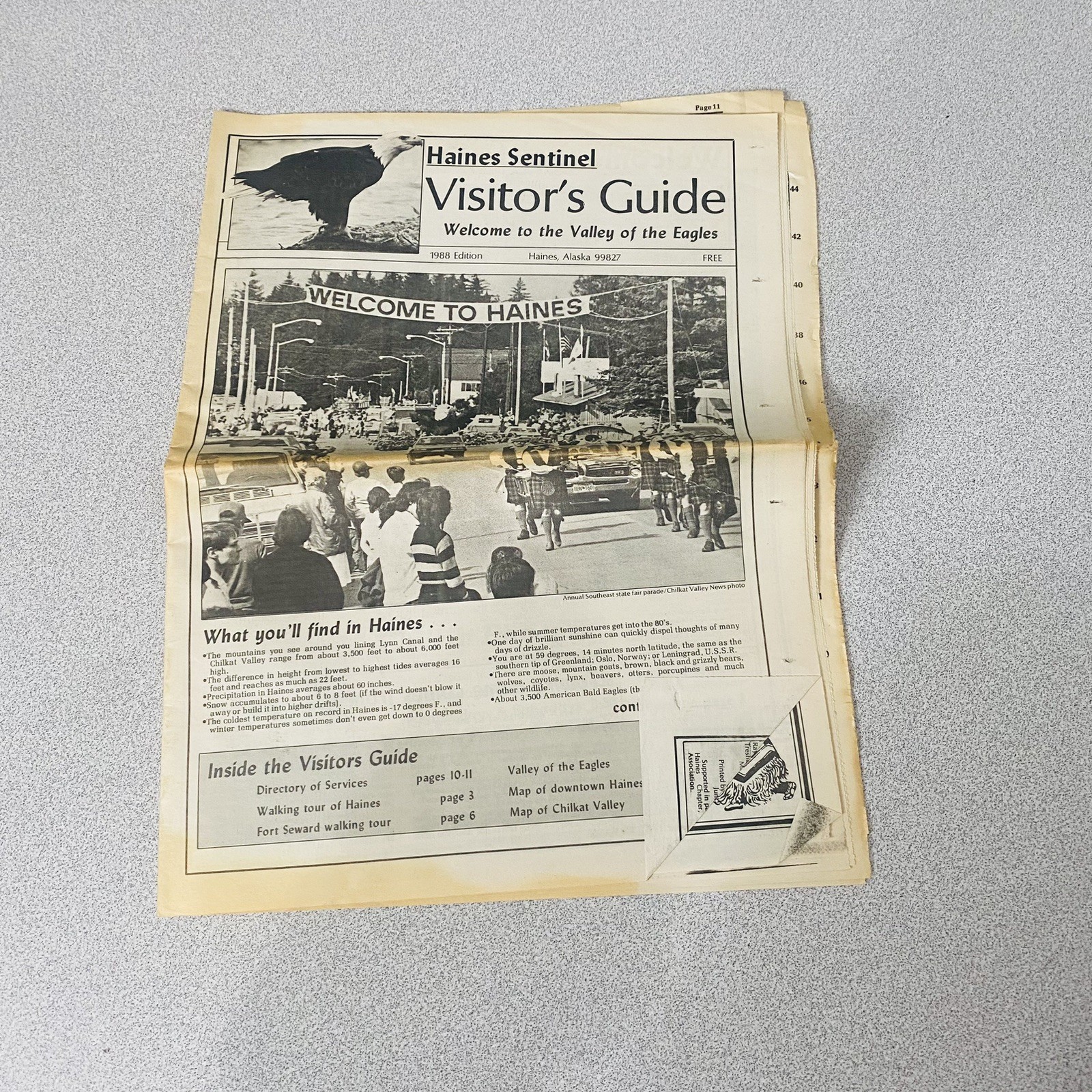 Haines Sentinel Visitors Guide Newspaper Vtg 1988 Alaska AK