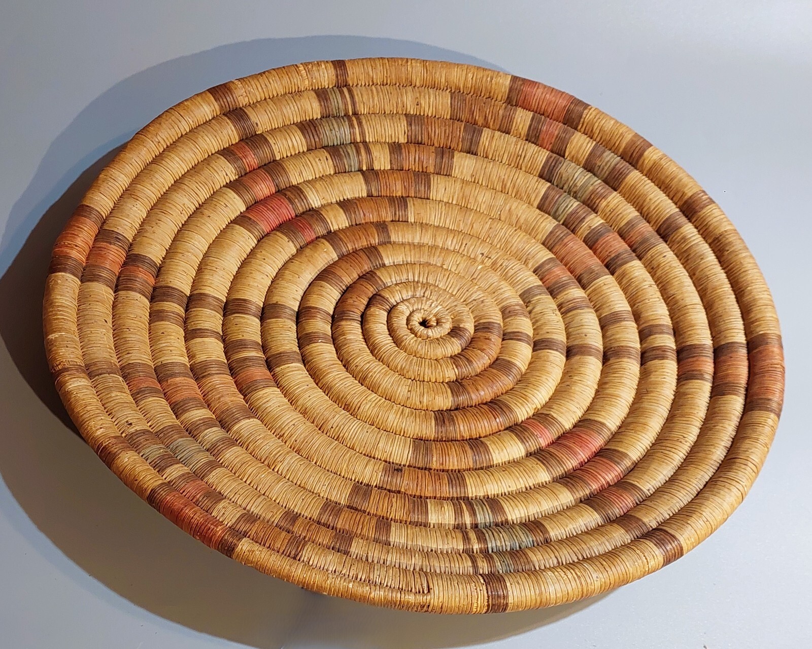 Antique Hopi Coil Basket Tray Plaque Charger Native American ca: 1920 16\