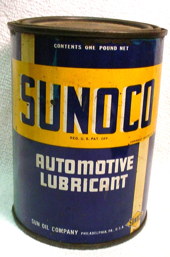 Vintage Sunoco Automotive Lubricant Grease Can ~ Empty