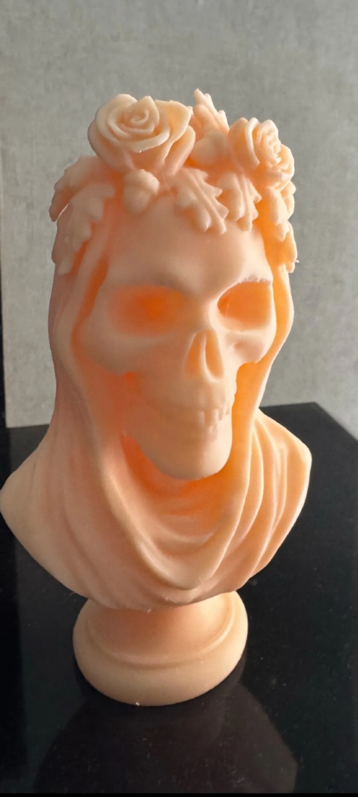 Skull In Veil Gothic Figurine 3D Printed