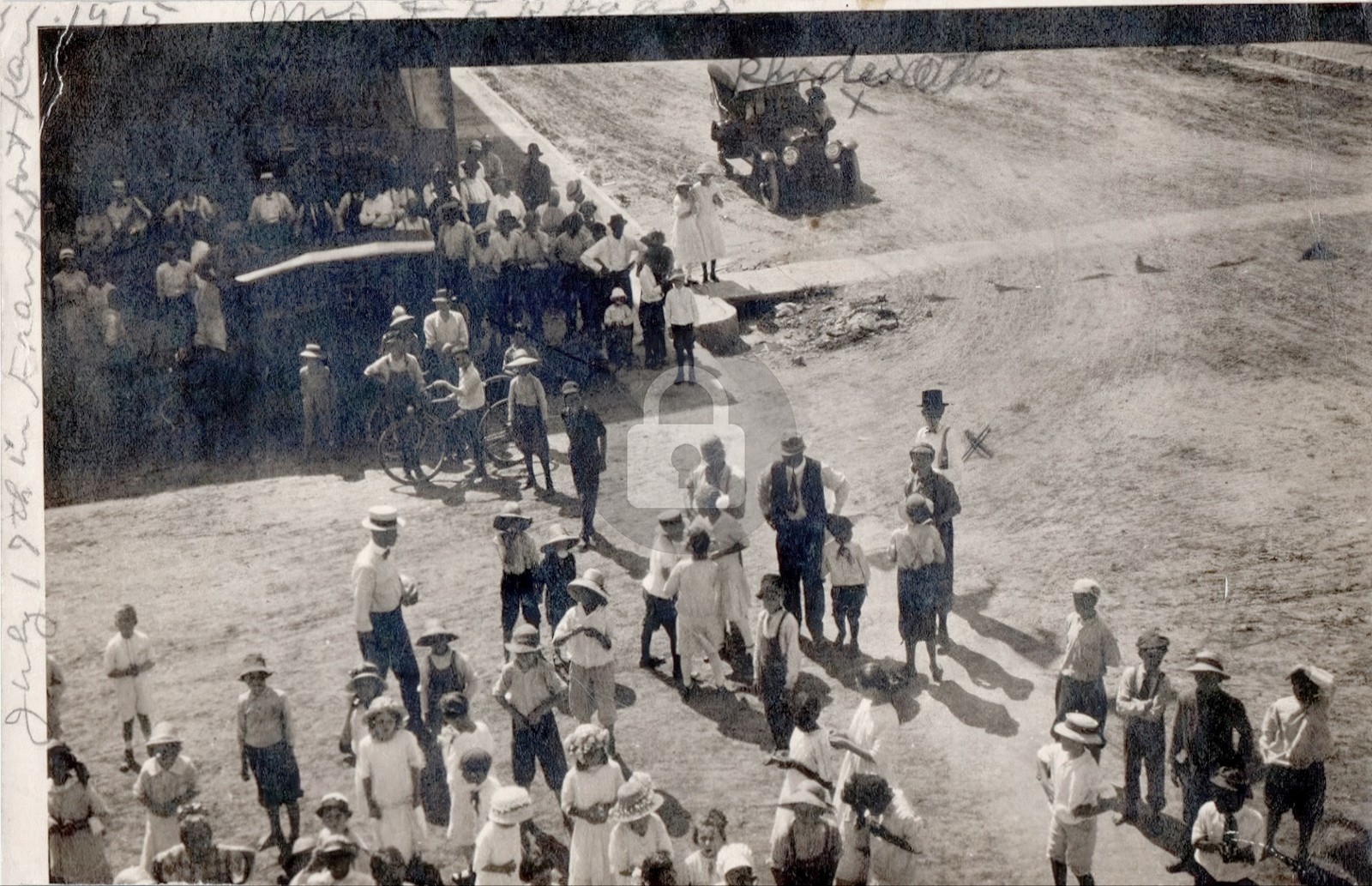 Main Street Dirt Road People Scene Frankfort Kansas KS RPPC Photo Postcard COPY