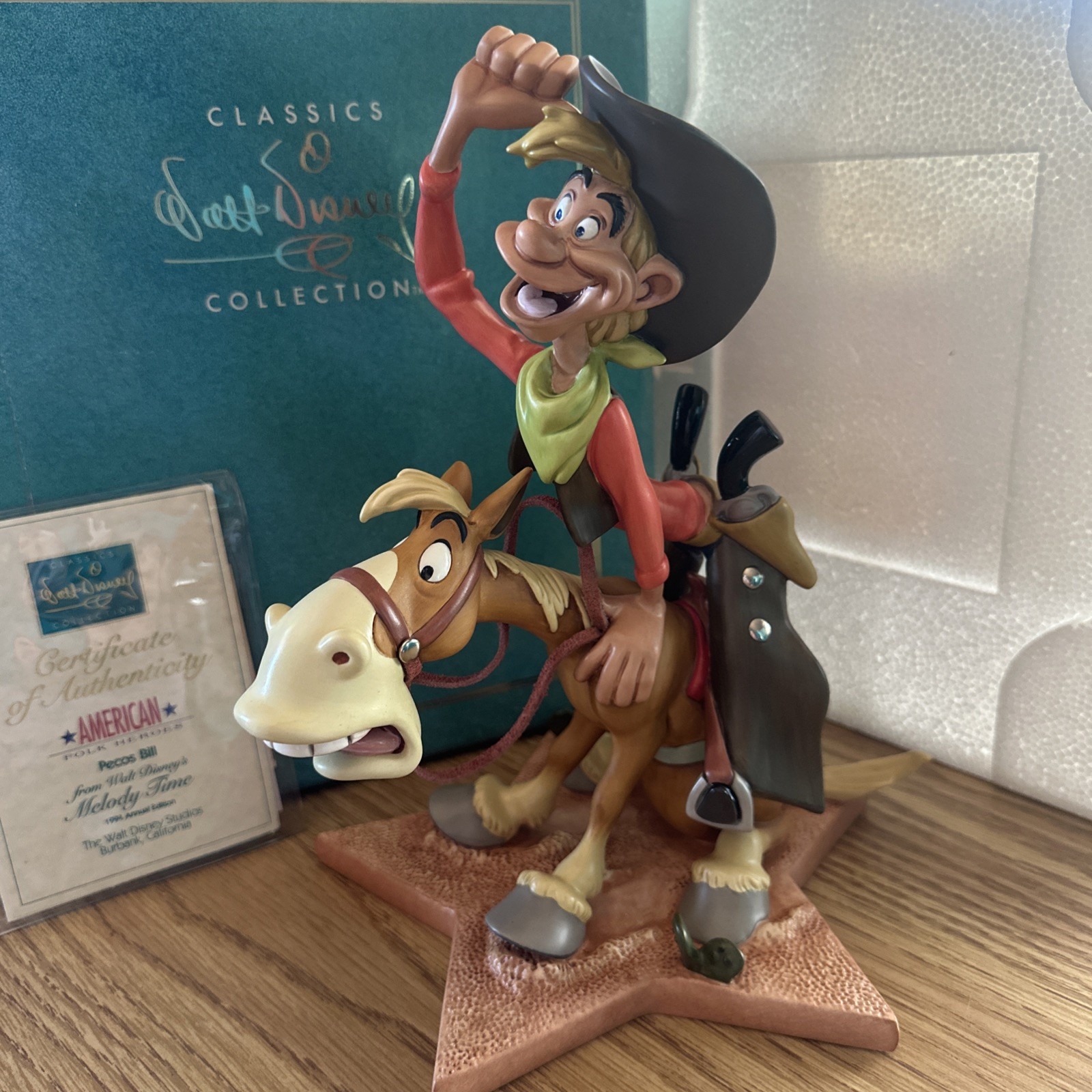 WDCC MELODY TIME Pecos Bill & Widowmaker American Folk Heroes 1994 NIB w/COA