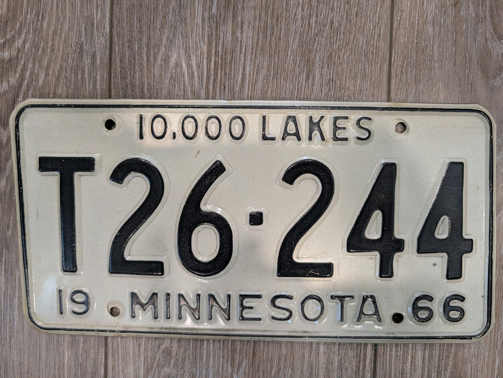 1966 Minnesota License Plate Auto Tag Garage Decor Vintage T26-244
