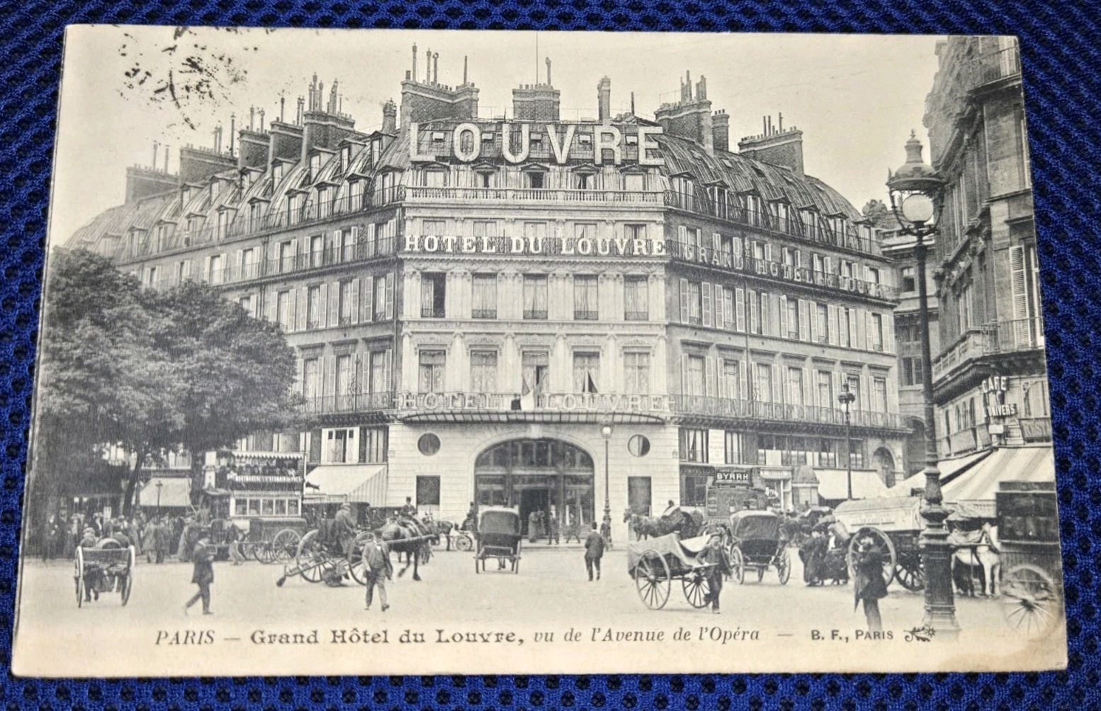 1910 Paris Grand Hotel du Louvre Postcard Berthaud Freres BF Transatlantic Mail