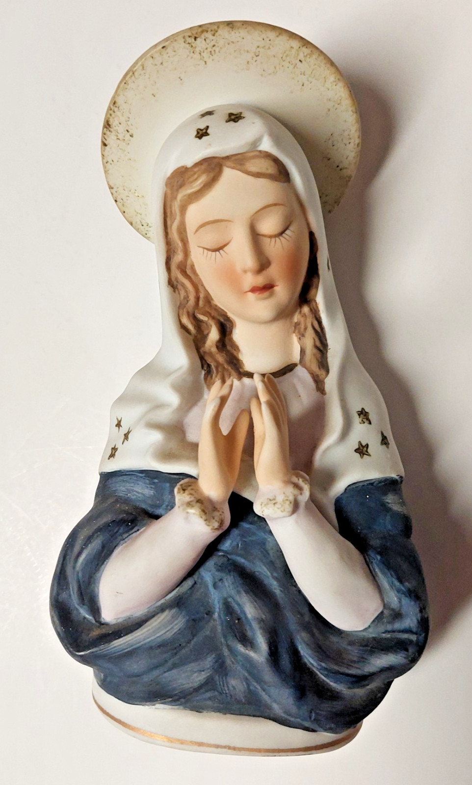 LEFTON Madonna  Figurine Hand Painted Porcelain Bisque KW336