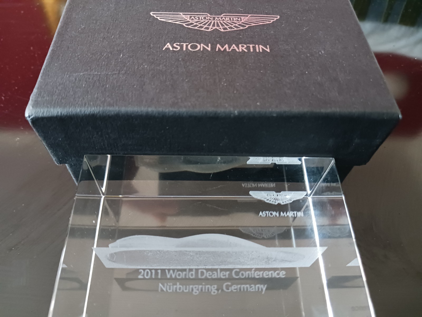 Aston Martin Dealer Conference 2011 Nurburgring paperweight in presentation case
