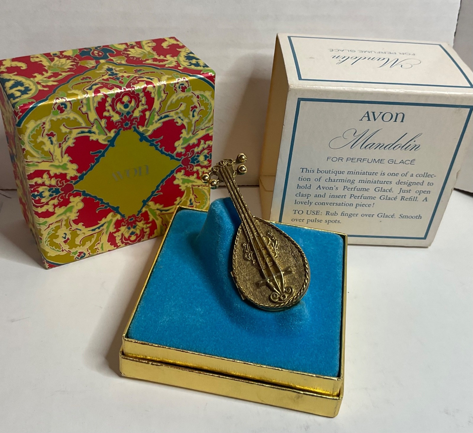 Avon 1971 Mandolin Perfume Glace' Solid Refill Minature New in Box