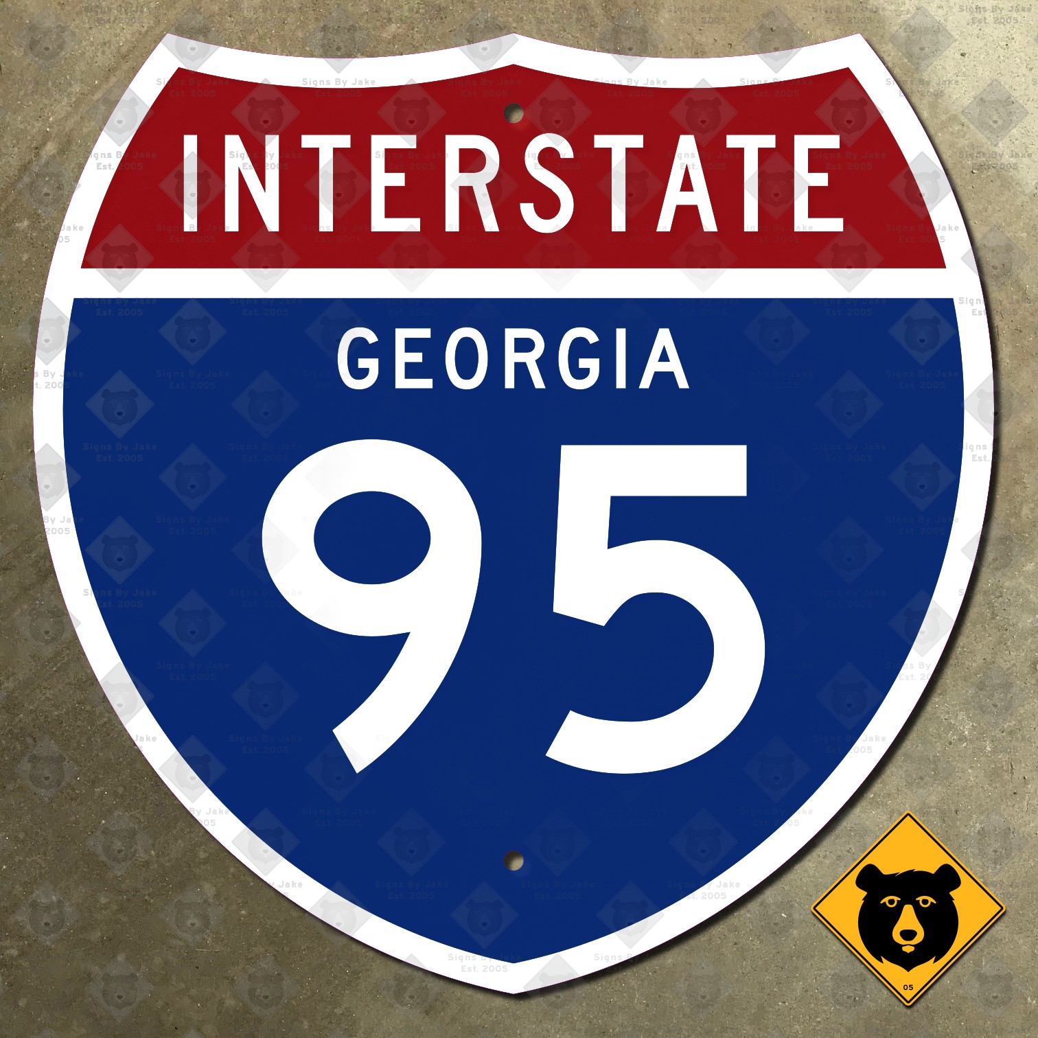 Georgia Interstate 95 highway route marker road sign Savannah Brunswick 18x18