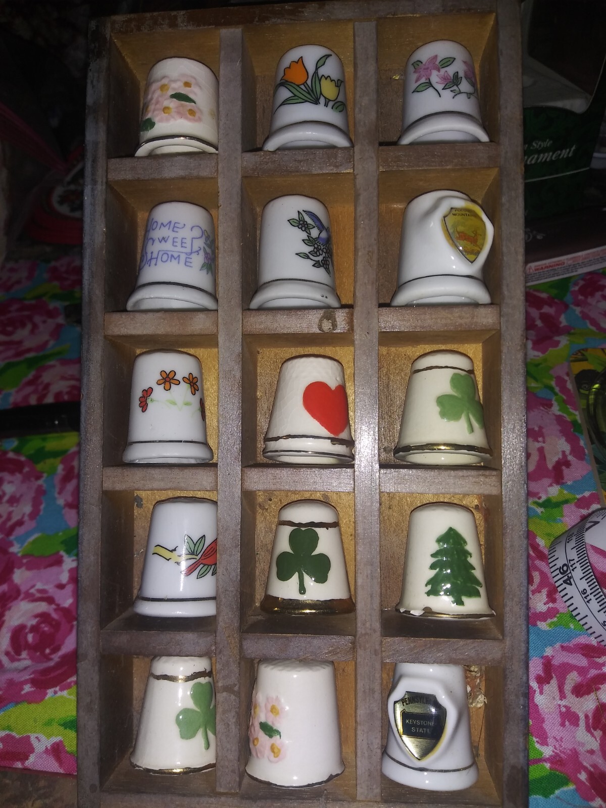 VTG Wooden Thimble Holder 8