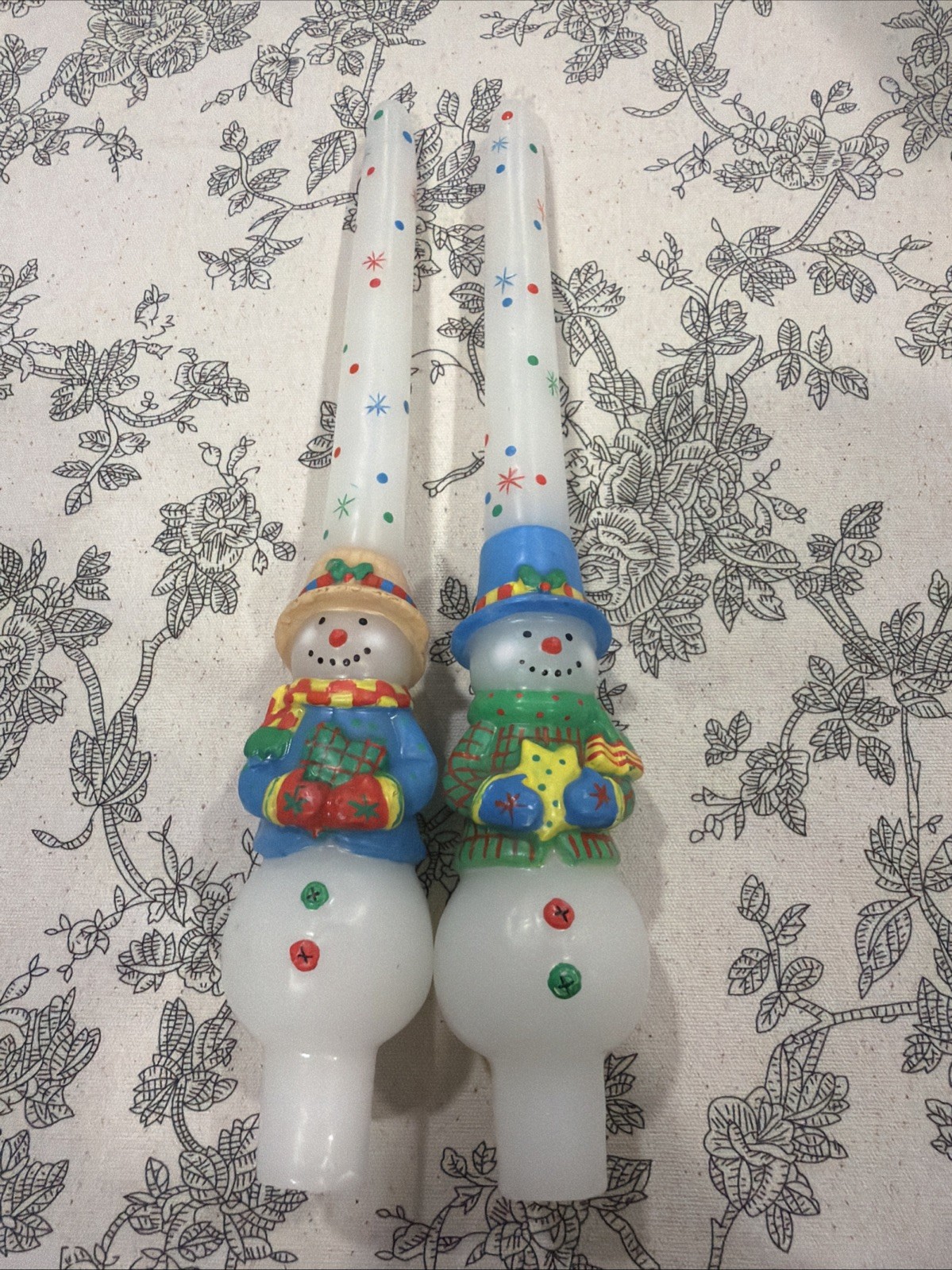 VTG Guild House 10 Tapered Snowman Christmas Candles Set of 2 Unused