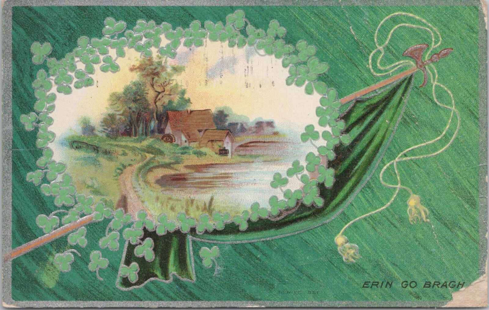 LITHO St. Patrick\'s Day Rural Farm Scene \
