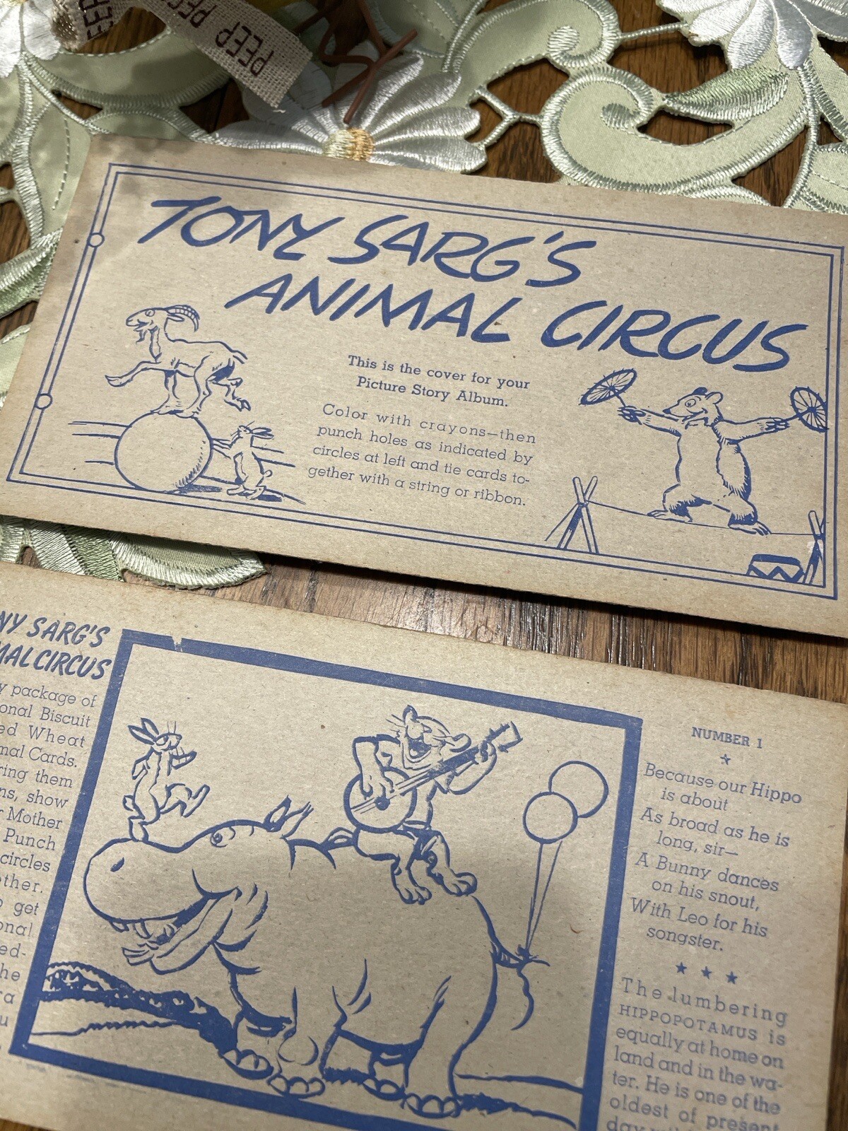 1938 Tony Sarg's Animal Circus Cards NABISCO Shredded Wheat Premiums-36 Cards