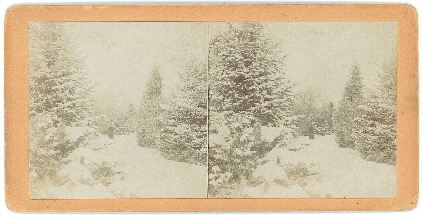 NEBRASKA STEREOVIEW - Omaha - Winter Scene - JM Calhoun 1890s