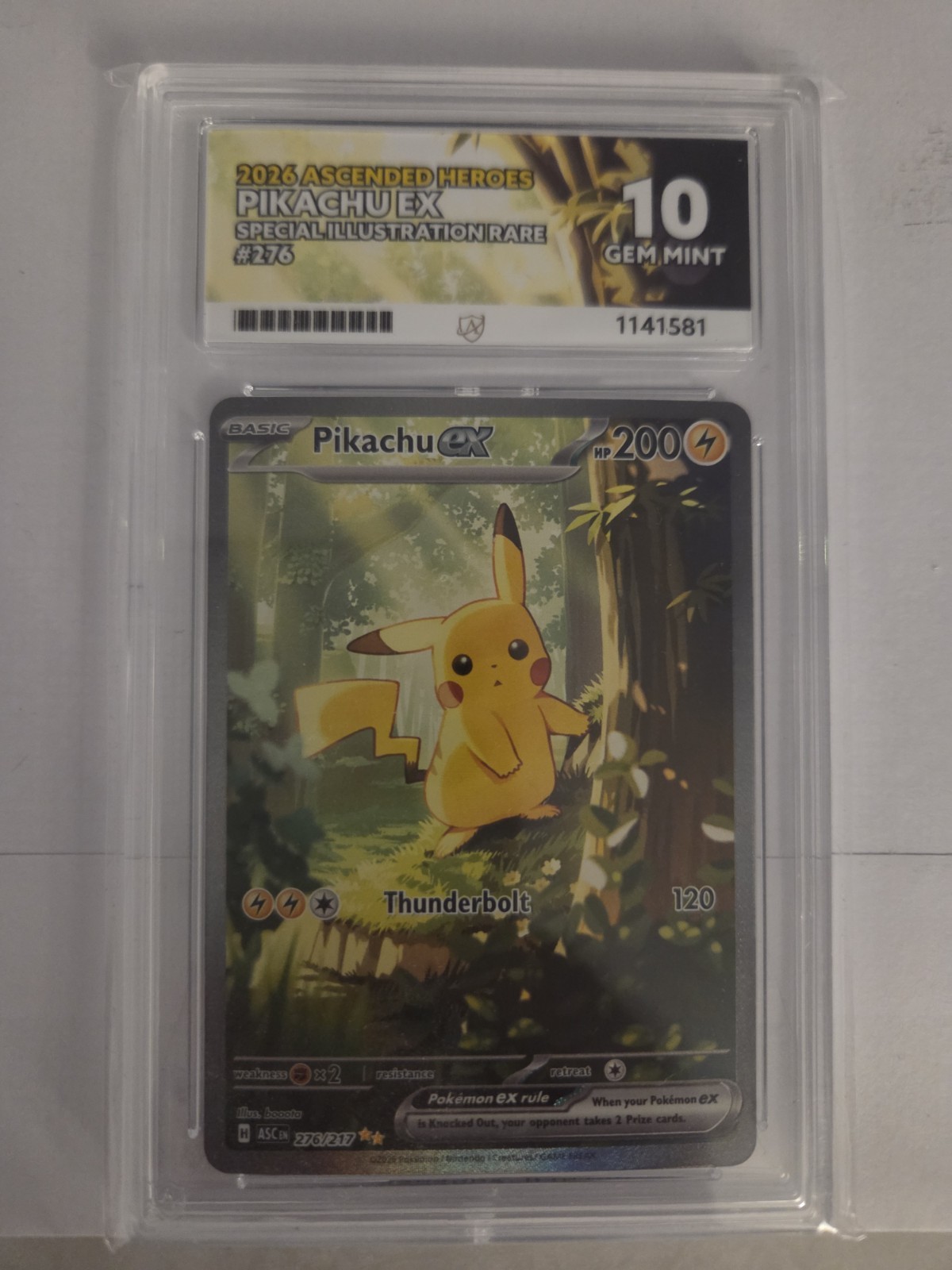 2026 POKEMON ASCENDED HEROES' SPECIAL IR PIKACHU EX 276 ACE 10 PERFECT SUBGRADES