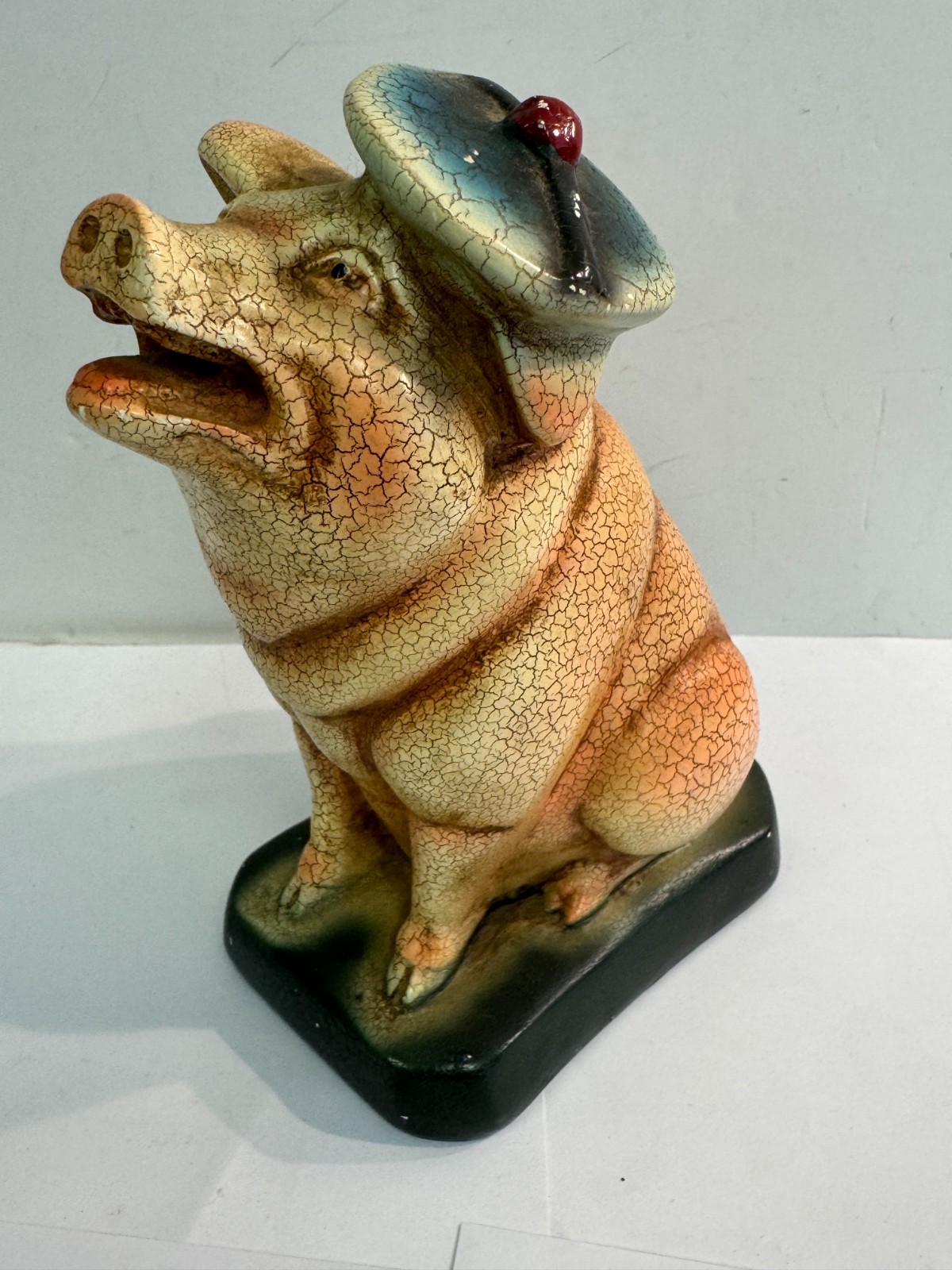 Chalkware Pig Coin Bank Made USA Farmhouse Country Vintage Novelty Noontidings