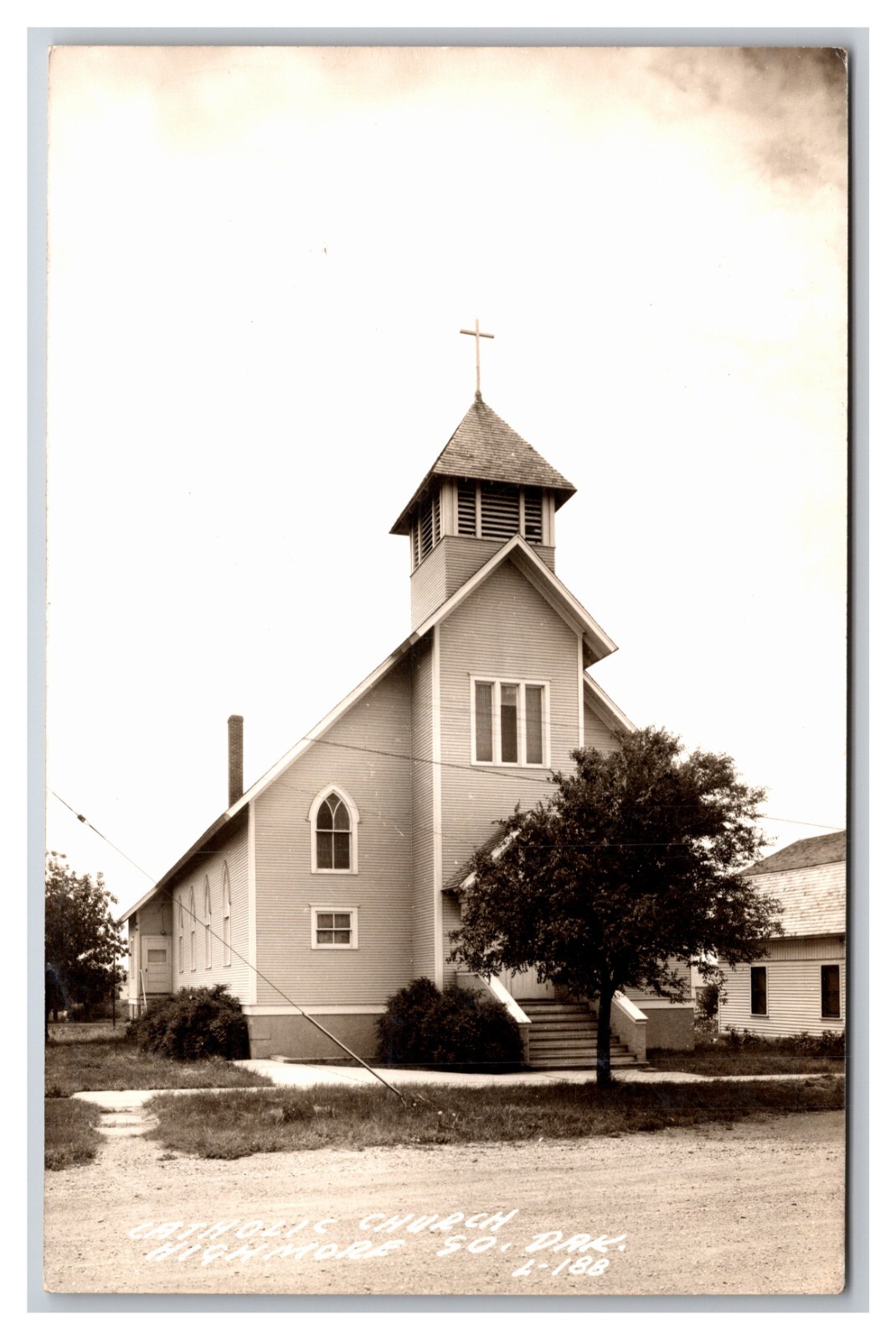 RPPC Catholic Church Highmore South Dakota SD UNP Postcard Z13