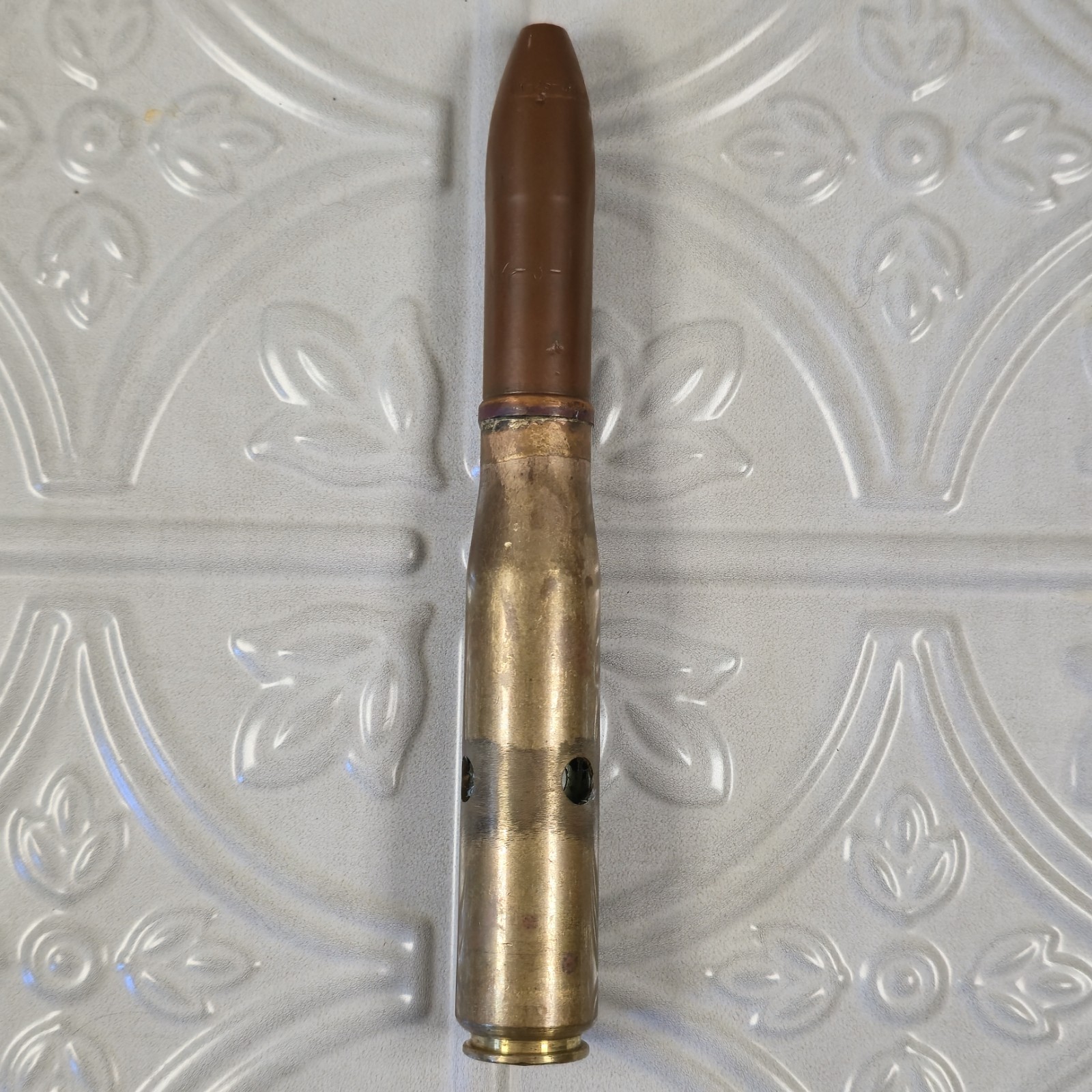 VINTAGE 1943 20mm MK2 MK3 Trench Art Dummy Ammo Round WW2 7.25