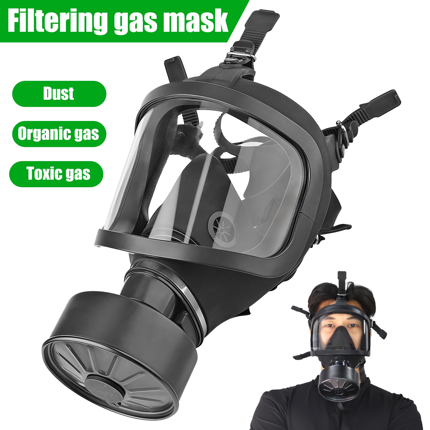 Full Face Gas Mask, Gas Masks Survival Nuclear and Chemical with 40Mm Activated