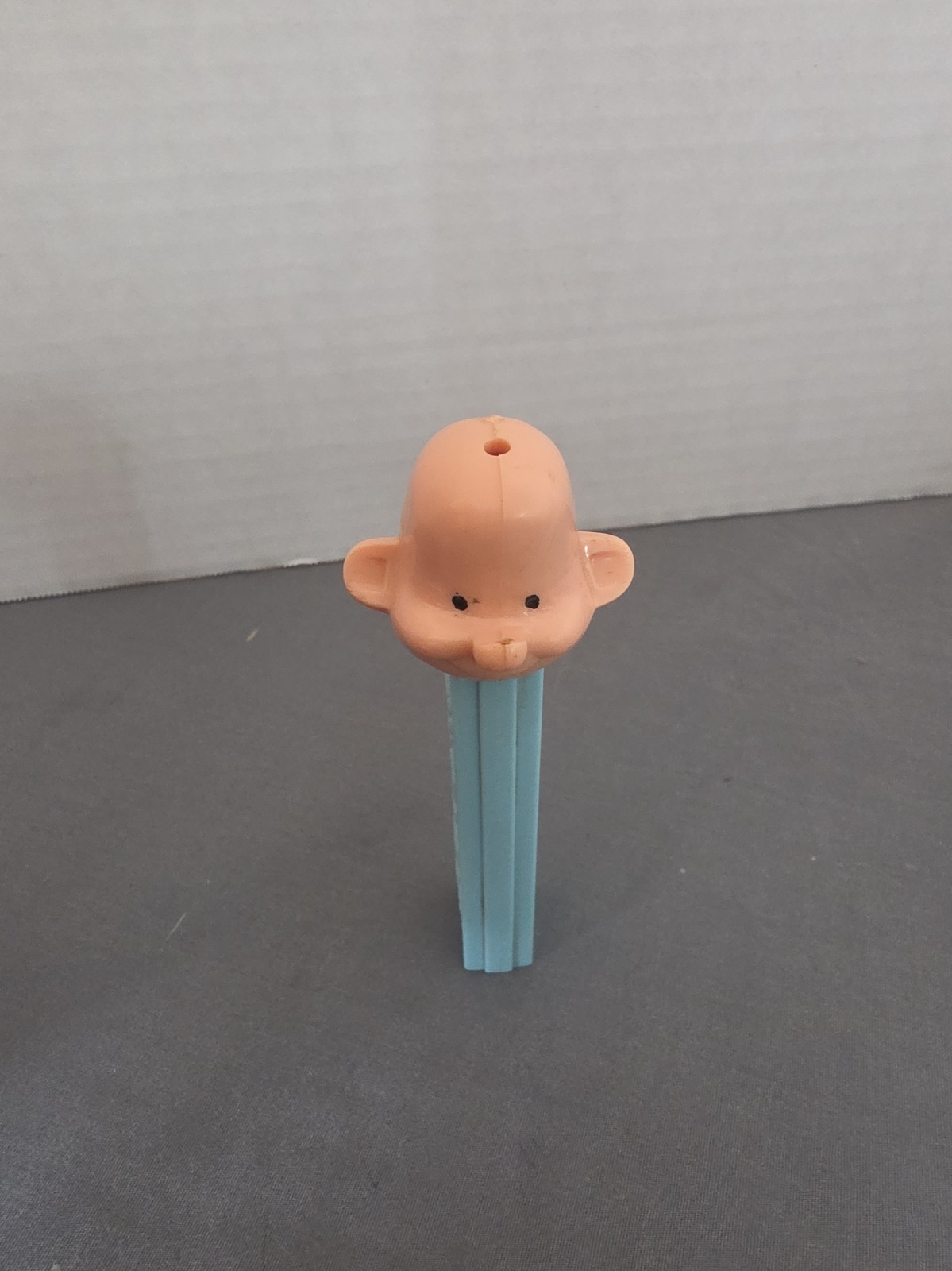 Vintage Pez Bald Man Blue Stem 2.6 No Feet Made in USA 