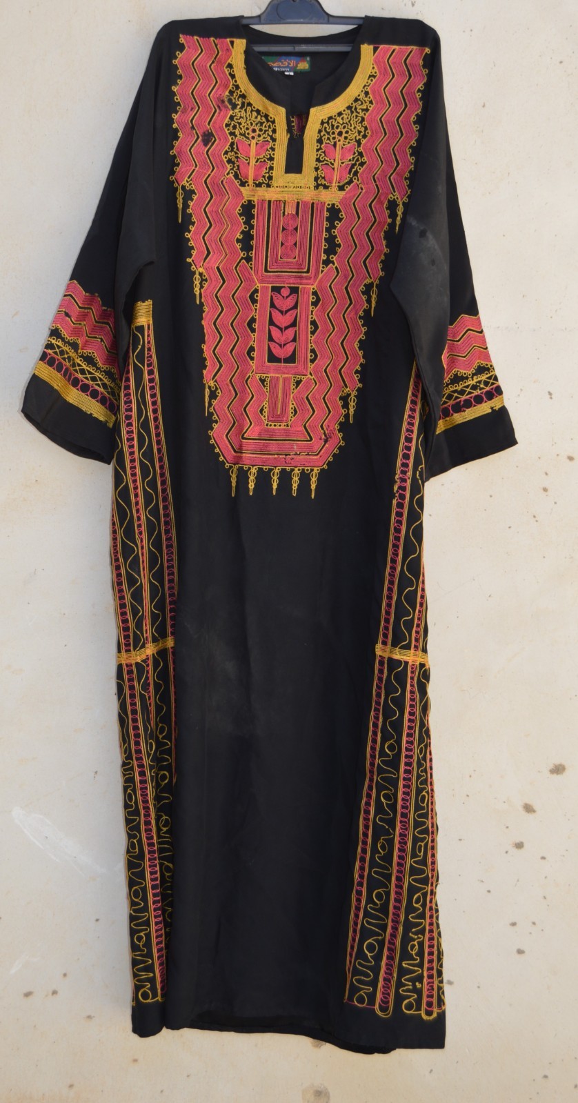 Rare vintage Palestinian handmade100% embroidered thobe Arabic Dress Tatreez