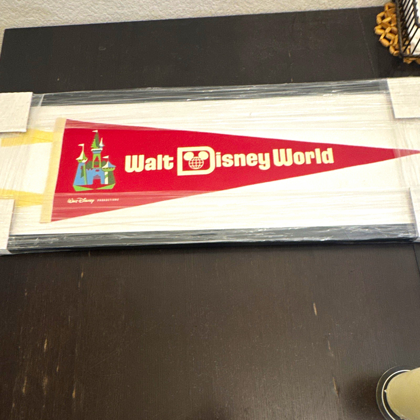 Vintage 1970s Walt Disney Productions Walt Disney World Framed Pennant