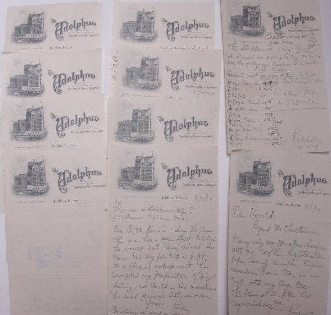 1929 Lamson Goodnow Adalphus Hotel Dallas TX Stationery Ephemera L646B 1929 Lamson Goodnow Adalphus Hotel Dallas TX Stationery Ephemera L646B