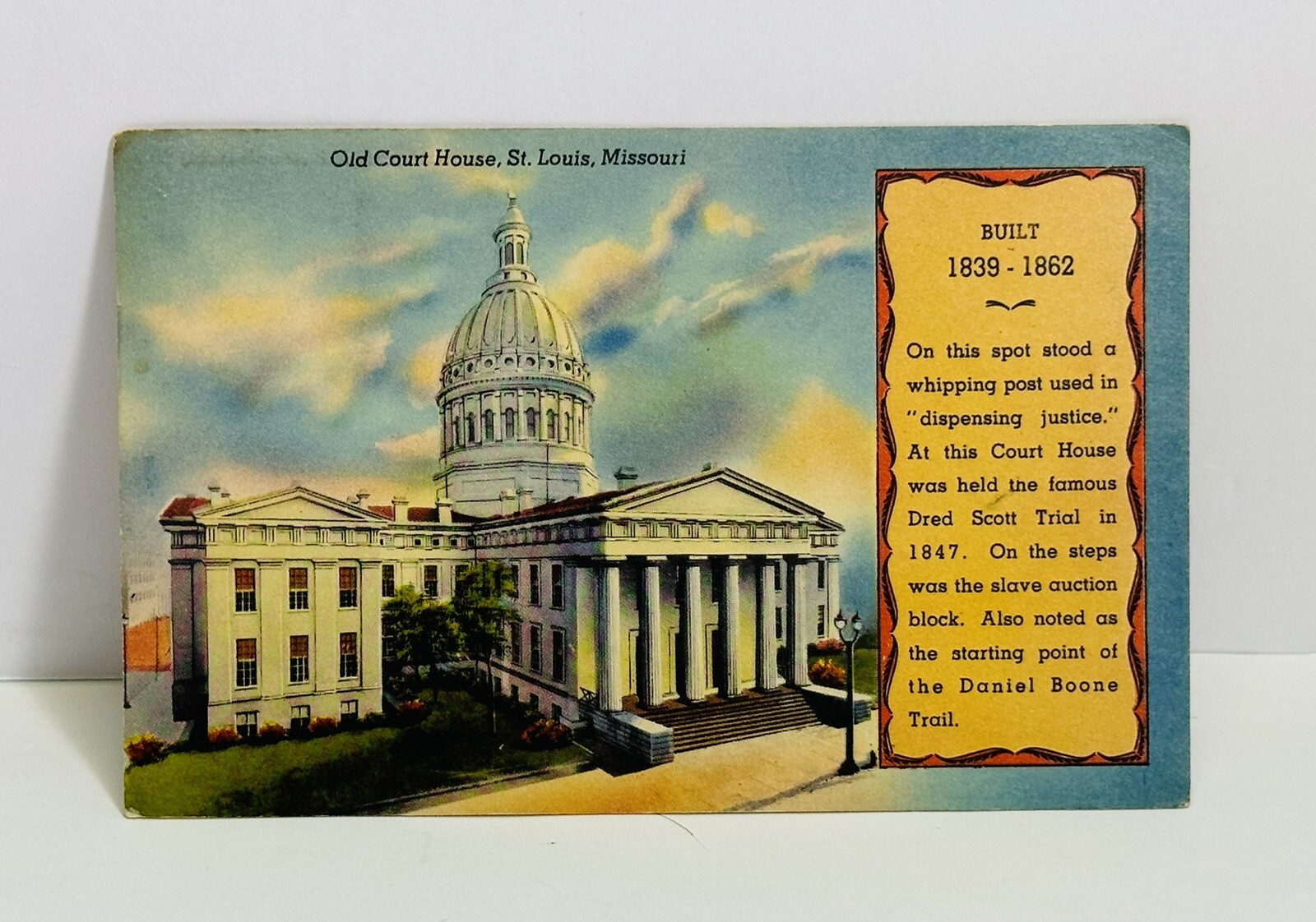 St Louis MO Court House Dred Scott Trial MISSOURI  Auction VINTAGE POSTCARD