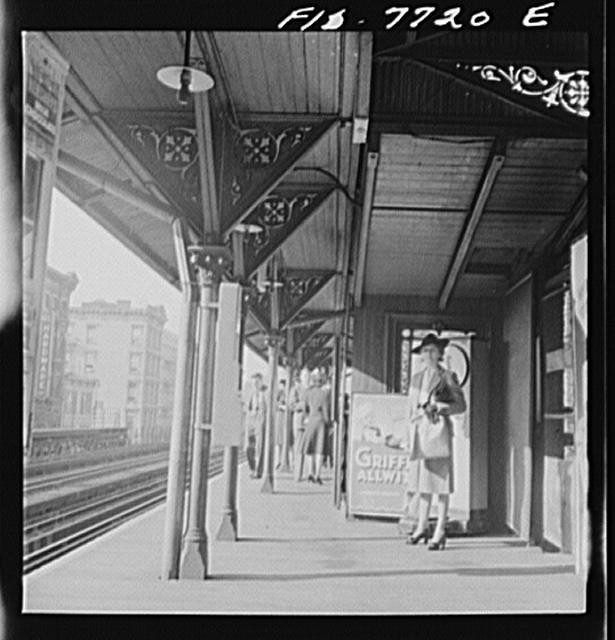 New York New York 1910s Third Avenue Elevated Railway Station Platform