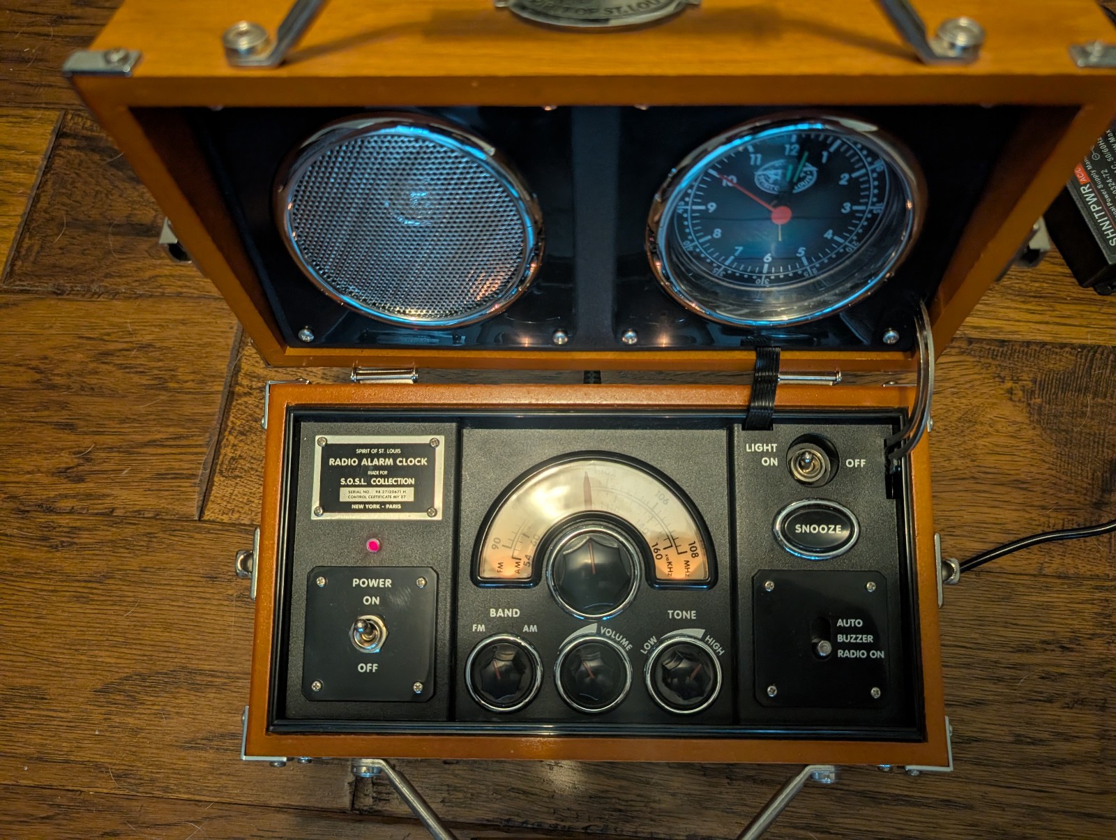 Spirit of St. Louis Radio Alarm Clock Aviator Flight Case S.O.S.L. Collection