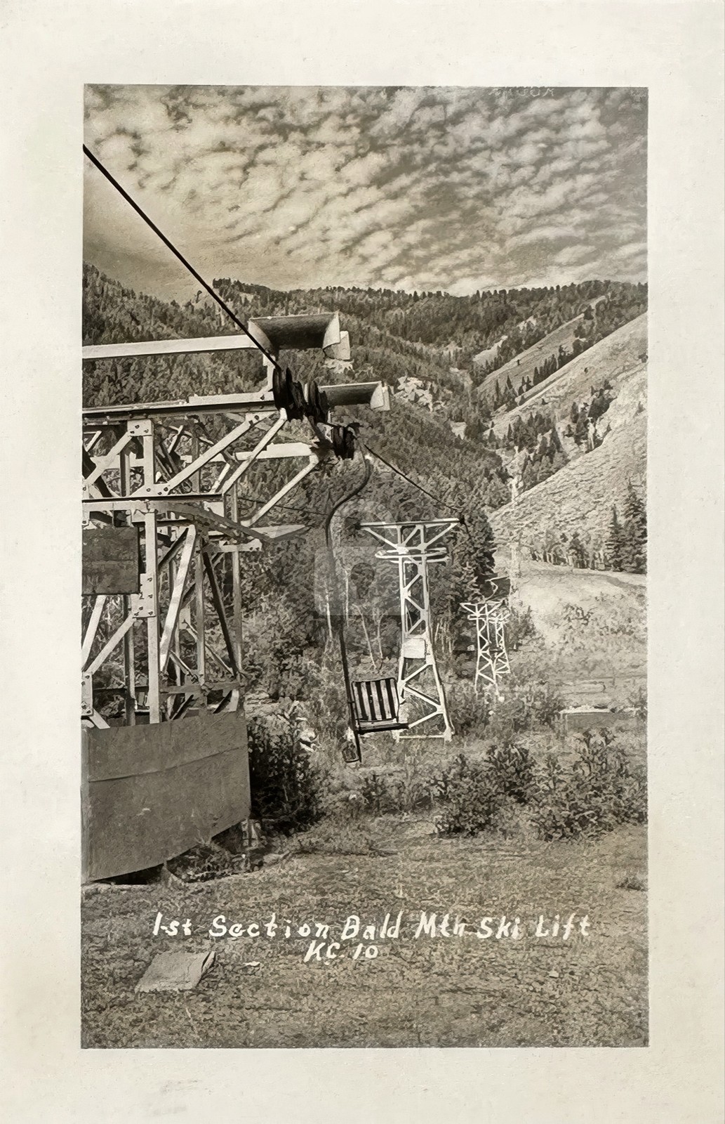 1ST SECTION BALD MOUNTAIN SKI LIFT SUN VALLEY IDAHO RPPC Photo Postcard COPY