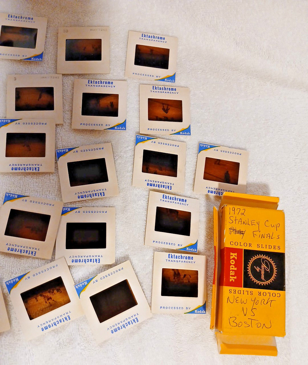 1972 Stanley Cup Finals Kodak Slides NY vs Boston VTG Lot of 31 Ice Hockey Rare