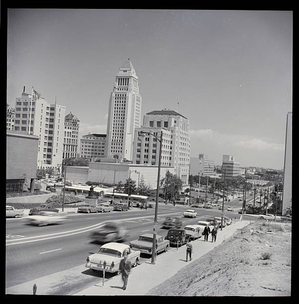 Los Angeles California Scene of downtown Los Angeles Historic Old Photo