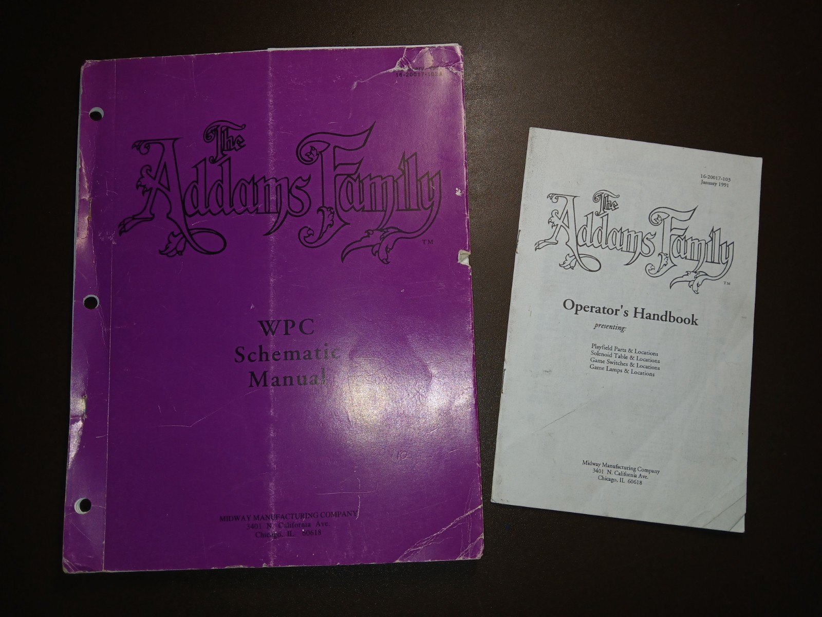 Bally ADDAMS FAMILY Original Pinball Operator\'s Handbook + WPC Schematic Manual