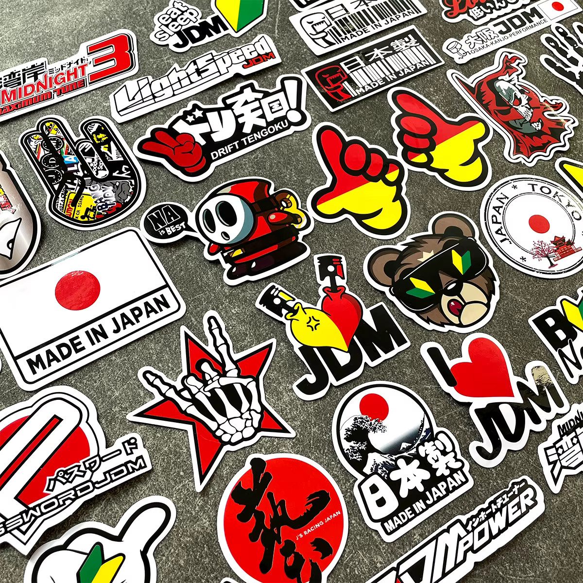 JDM Racing Sticker Decals 40 Pack Japanese Motorcycle Helmet Stickers Decal Set