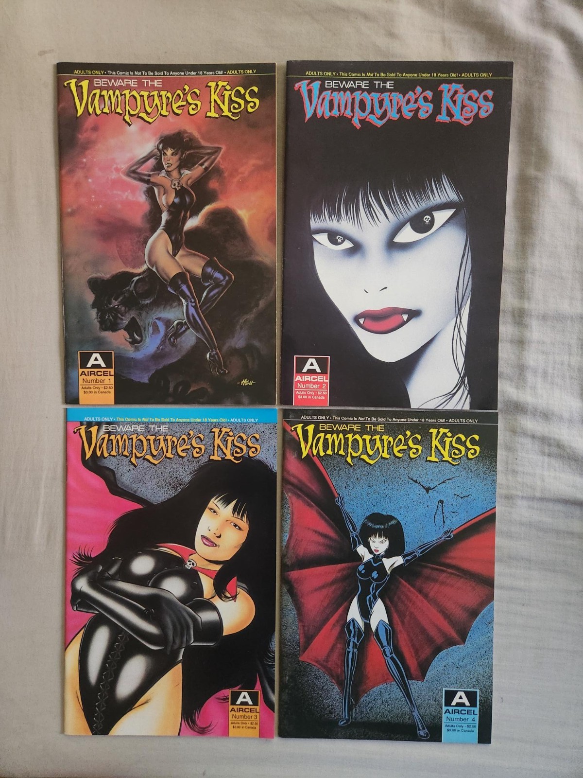 Beware The Vampyre's Kiss Lot of 4 Issues #1-#4 Excellent Condition-Very Nice