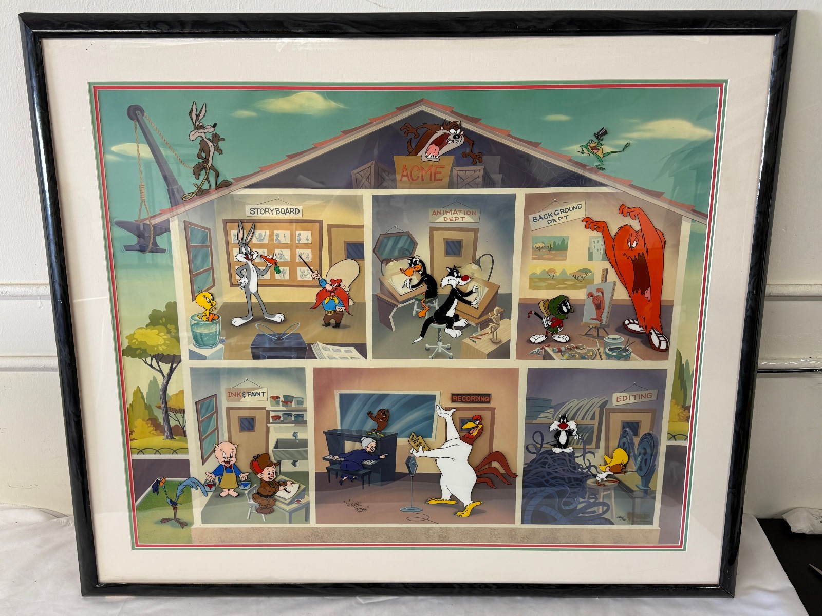 Looney Tunes Looney Bin ACME Virgil Ross Signed Serigraph Cel 