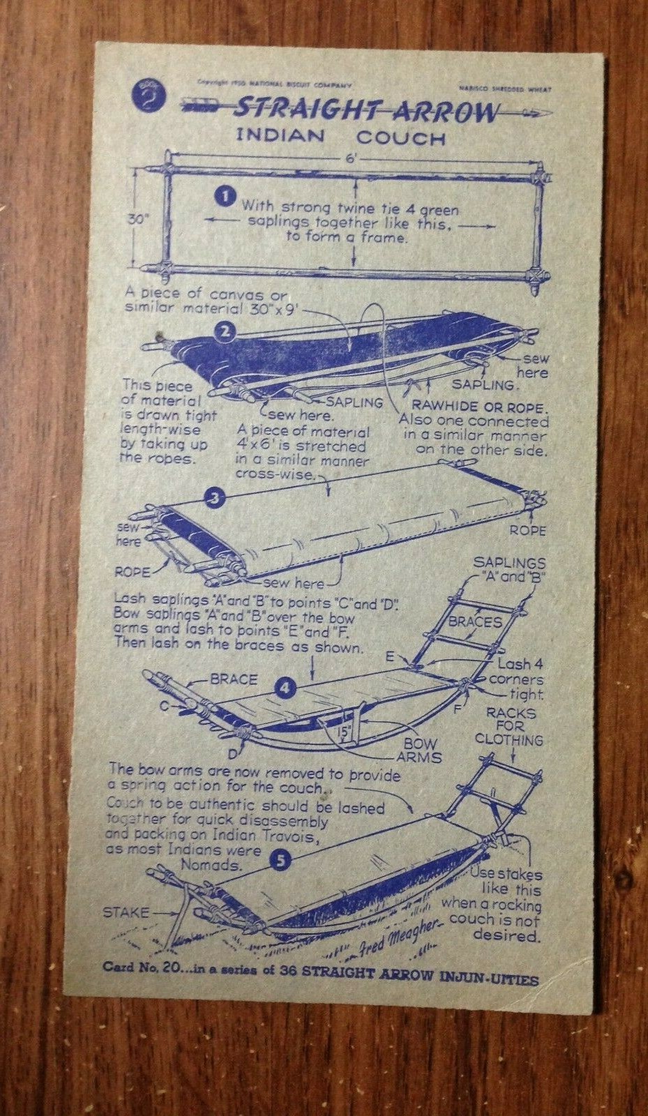 1949, 1950 And 1952 Nabisco Straight Arrow Collectors Cards