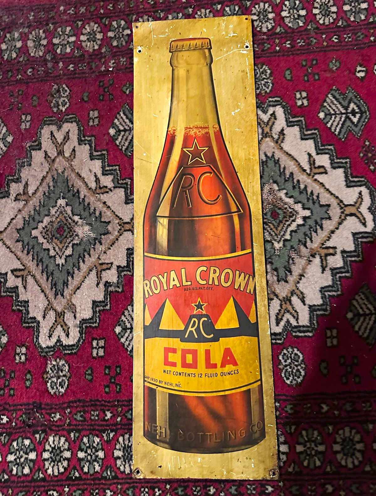 🥤 Vintage 1936 Royal Crown Cola (RC) Advertising Sign — Original Tin