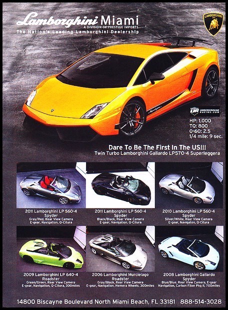 2010 Lamborghini Gallardo LP570-4 Original Advertisement Print Art Car Ad J477