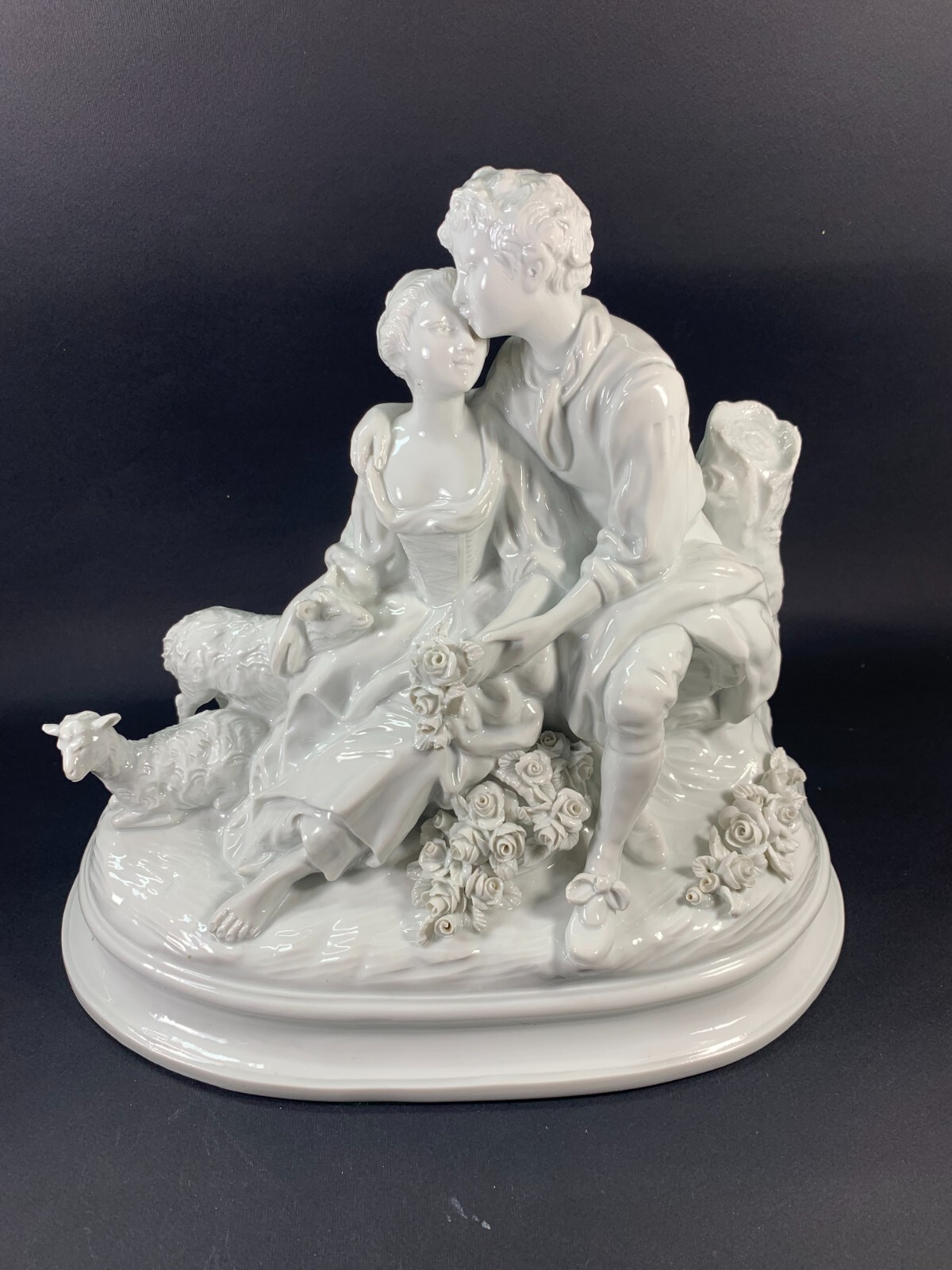 Antique 19thC Edmé Samson French White Porcelain Figurine • White Glaze • Signed