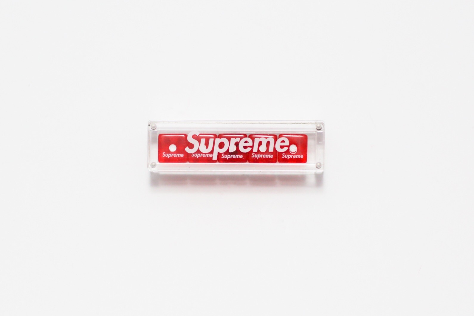 Supreme Red Dice Set Magnetic Acrylic Case FW11 Rare