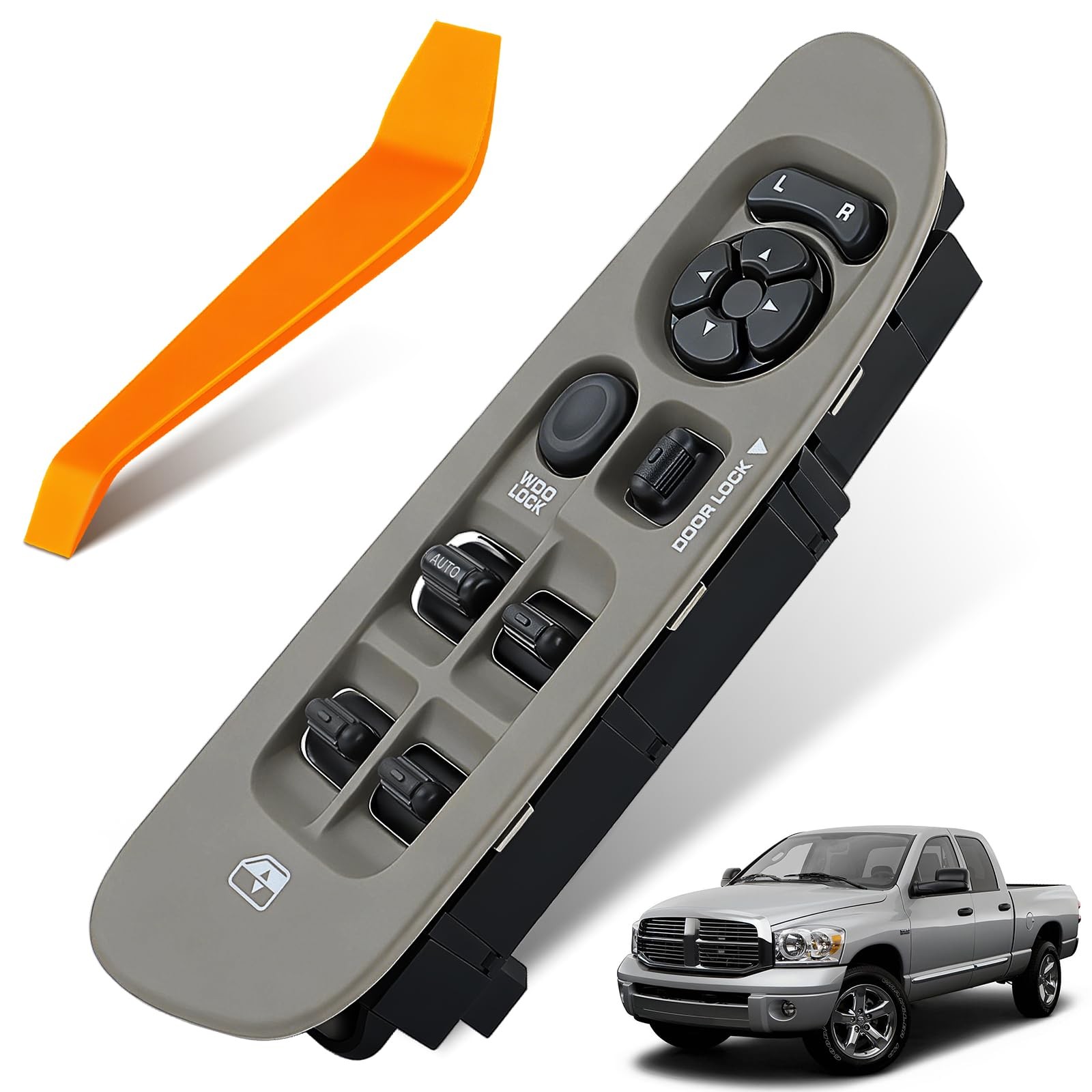 Dodge Ram Window Switch 2002-2009 Beige Brown Driver Side Dodge Ram Window Switch 2002-2009 Beige Brown Driver Side