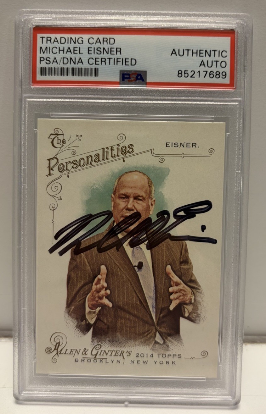 2014 Topps Allen & Ginters Michael Eisner Disney Ceo Signed Auto Card 22 PSA DNA