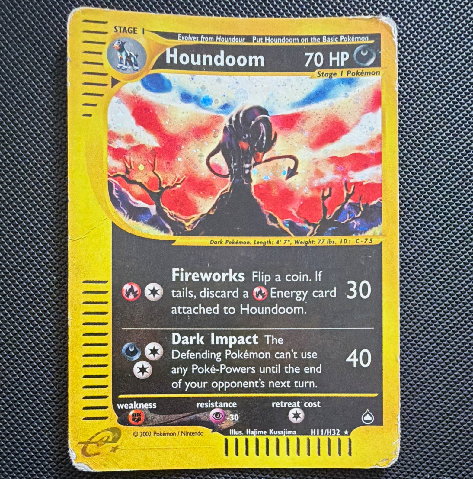 The Pokémon Company Houndoom Aquapolis H11/H32 Holo Rare 2002 70 HP 