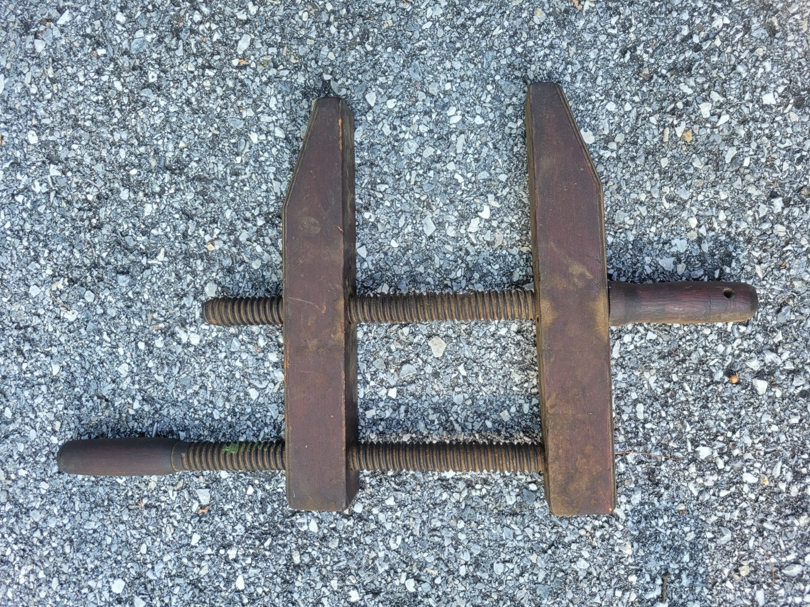 Large Antique Wood Clamp - Functional Wood Shop Showpiece with Fantastic Patina