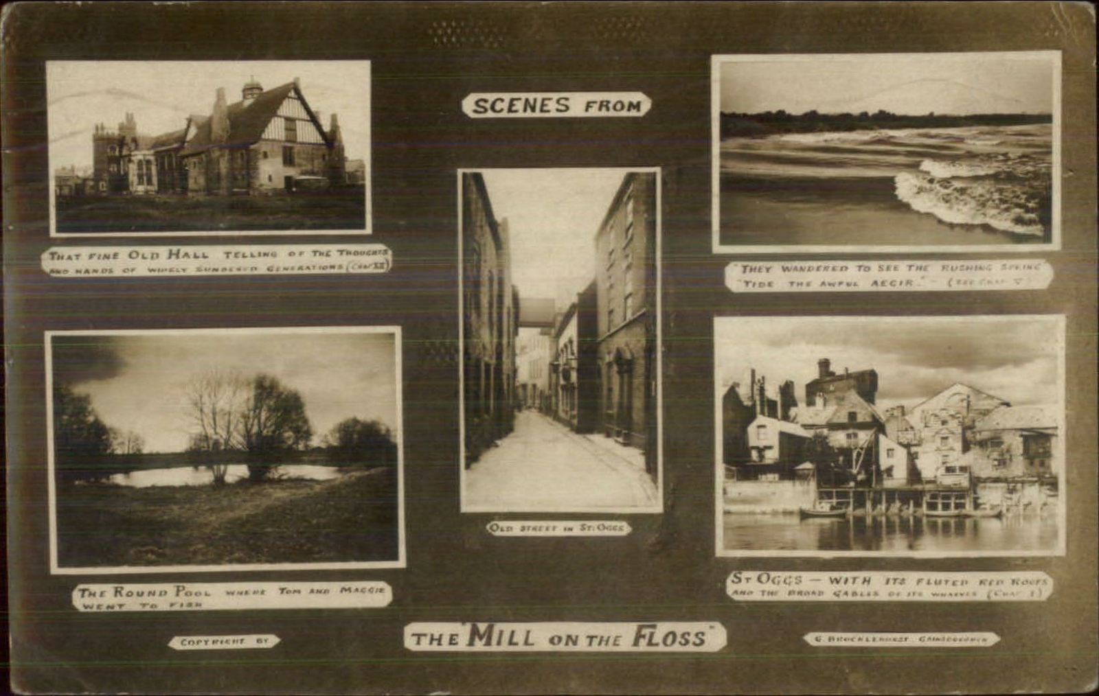 Book Ref George Eliot Mill on the Floos Multi View c1910 Real Photo Postcard