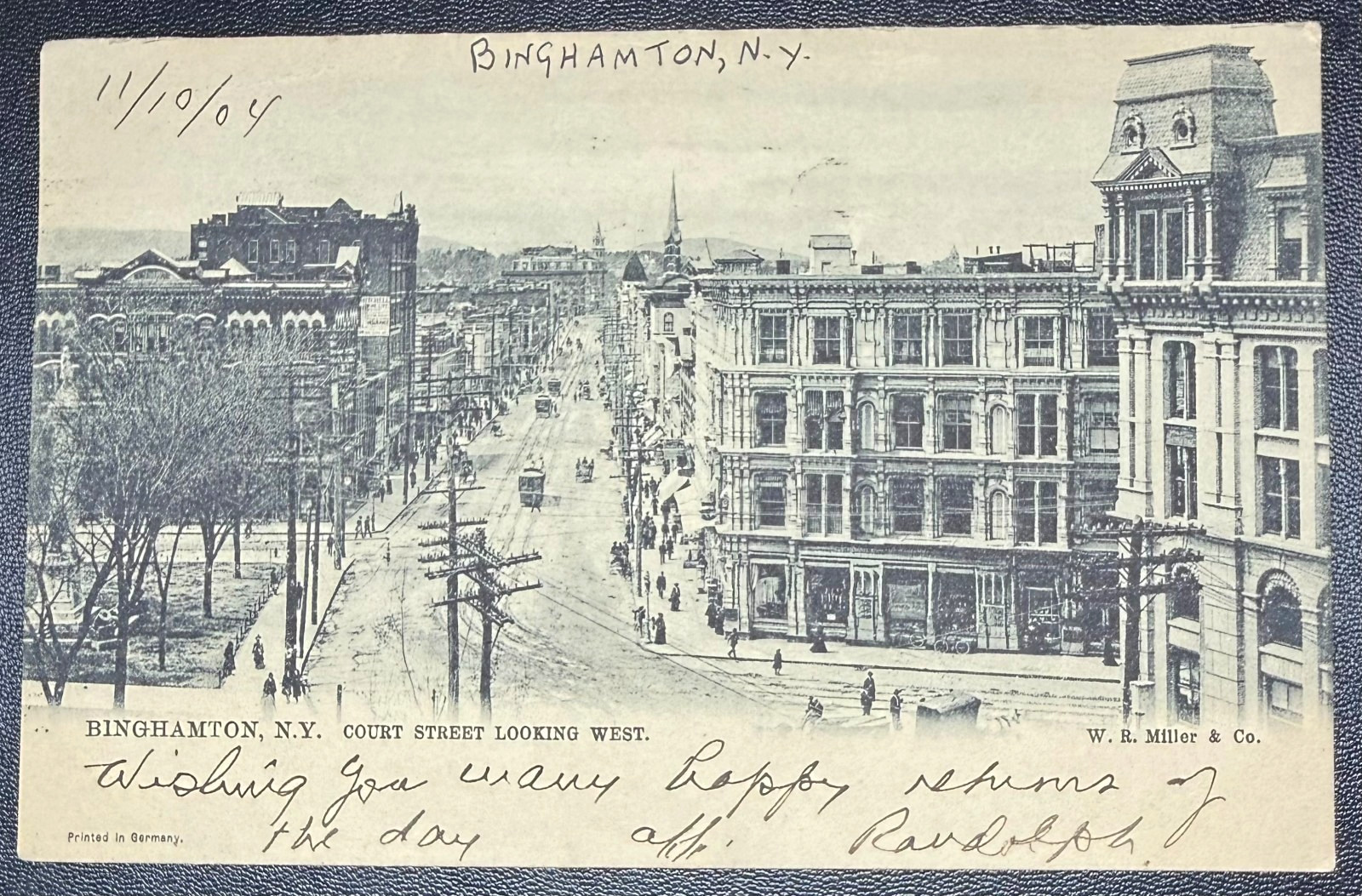 1904 Binghamton New York Postcard Court Street Looking West